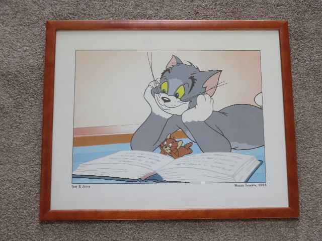VINTAGE TOM AND JERRY MOVIE SHORT “MOUSE TROUBLE - 1944” FRAMED LITHOGRAPH PRINT FROM 1995
