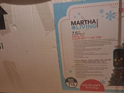Martha Stewart 7ft 6 inch Multicolored Light Artificial Christmas Tree