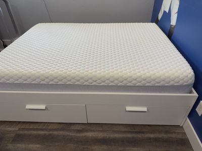 Queen Bed with Headboard, Mattress and Storage underneath