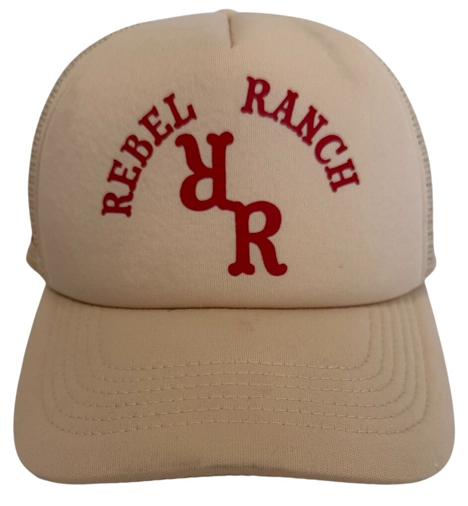 Rebel Ranch Red Print Beige Trucker Snapback