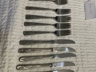 Vintage international stainless "Rose Lace" 46 pc flatwear set + hostess