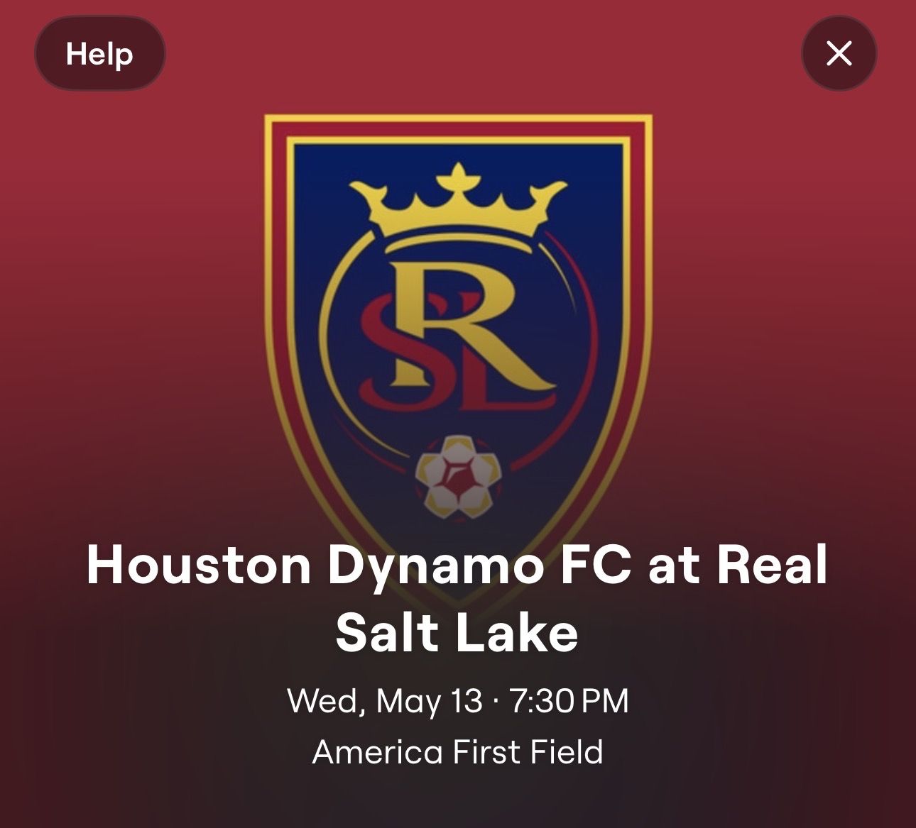 RSL vs Houston **2-6 Tix**