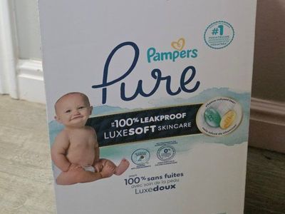 Pampers Pure Size 2 Diapers - 74 Count, 100% Leakproof Luxesoft Skincare