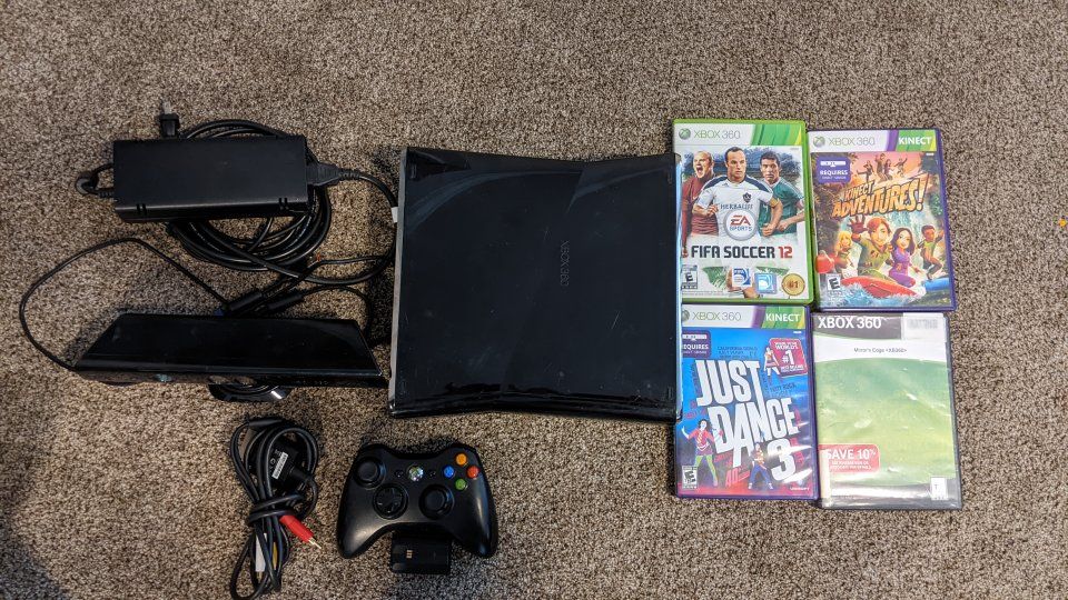 Microsoft Xbox 360 Console Bundle with Kinect, Controller, and 4 Games
