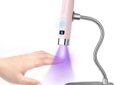 NEW UV Light for Nails Handheld Cordless Nail Lamp, Rechargeable Nail Dryer with LED Display (Pink)