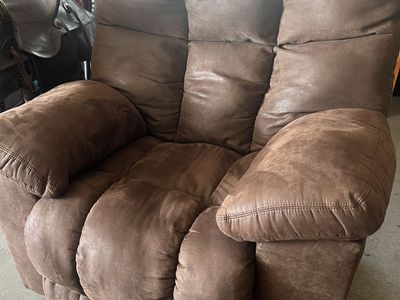 Brown Faux Leather Recliner Chair REDUCED PRICE TO SELL
