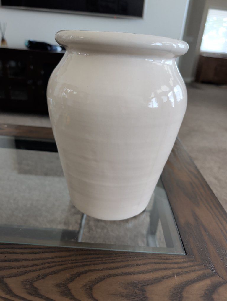 Pottery Barn Decorative Vase - Cream/Off-White, no flaws