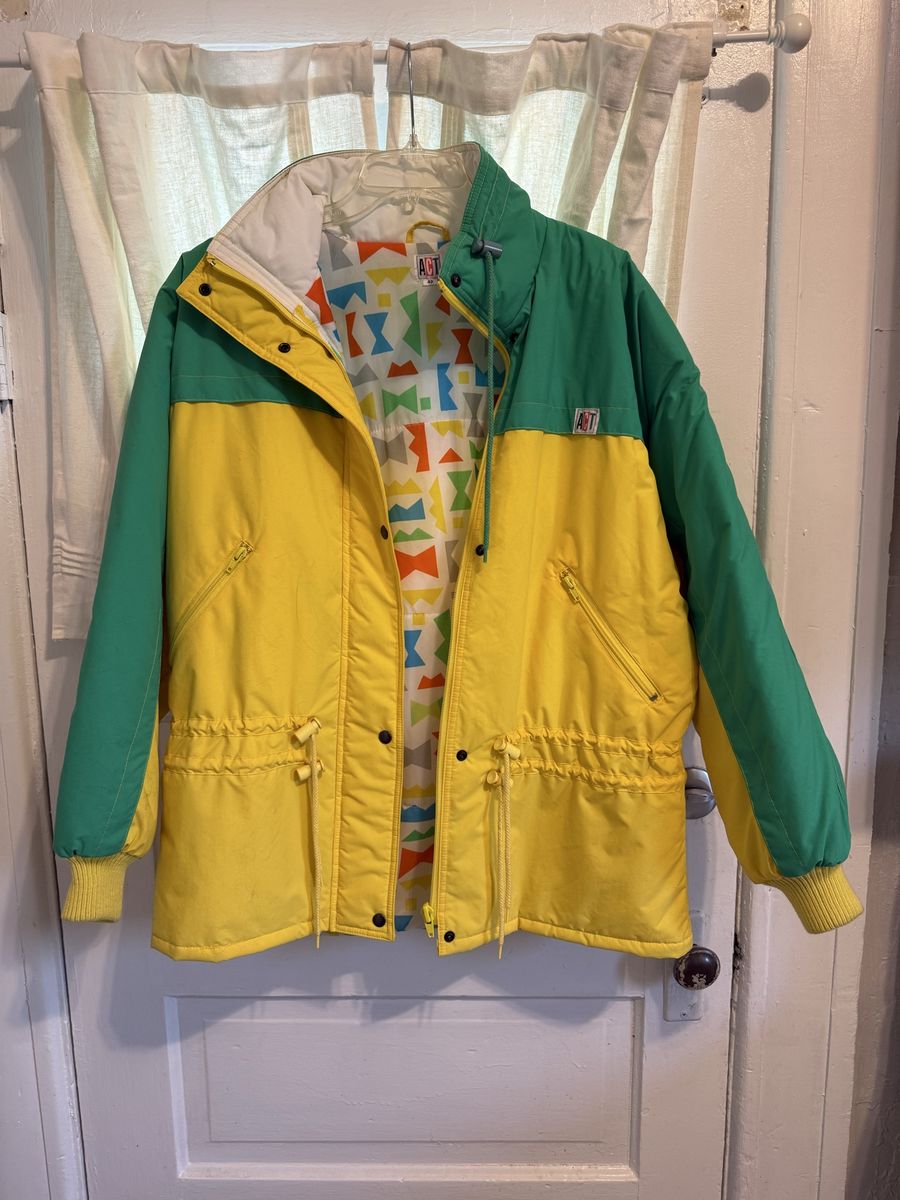 Vintage ABT Green & Yellow Snow Ski Suit - Jacket & Pants Set