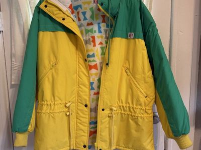 Vintage ABT Green & Yellow Snow Ski Suit - Jacket & Pants Set