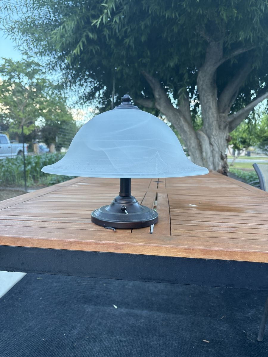 Oil Rubbed Bronze Ceiling Light Fixture with Frosted Alabaster Glass Shade, Semi-Flush Mount