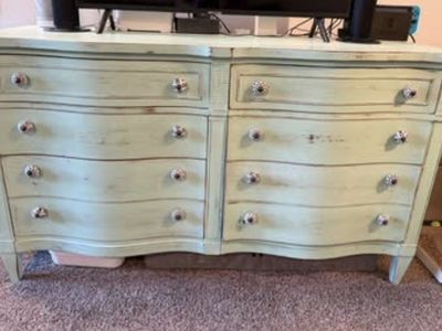 Distressed Antique Mint Green Dresser