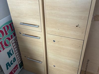 Heavy Duty Wall Mount Cabinets - Light Wood Finish