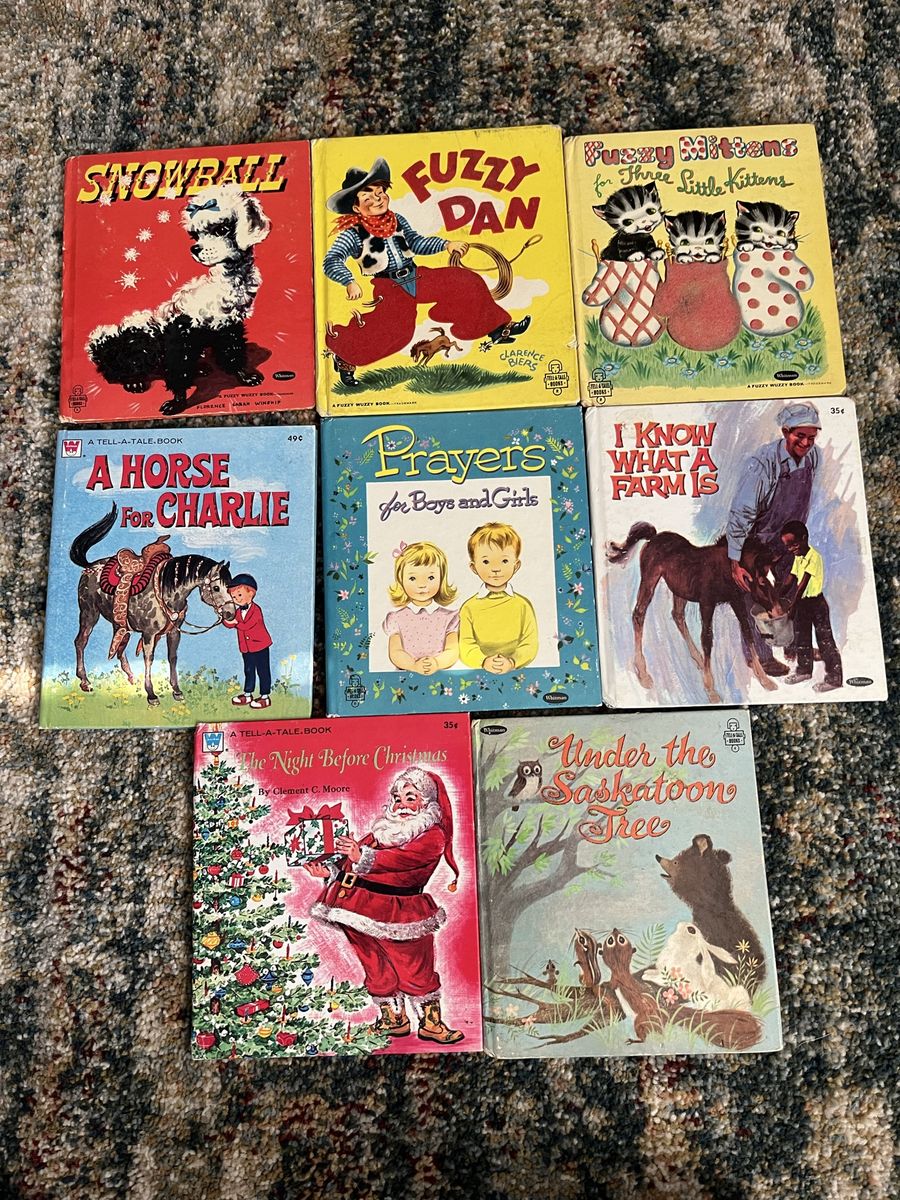 Vintage Whitman Tell-A-Tale & Fuzzy Wuzzy Books Lot of 8 Children's Hardcover Books