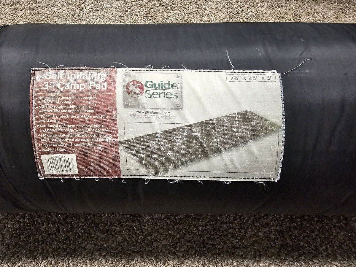 Self inflating camping pad, 3"