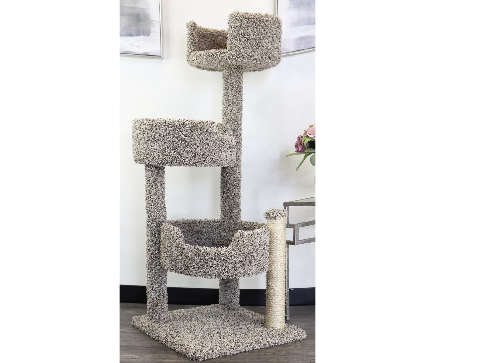 New in box, Multi-Level Cat Cat Climbing Tower Cat Tree, Solid Wood and Carpet Construction,