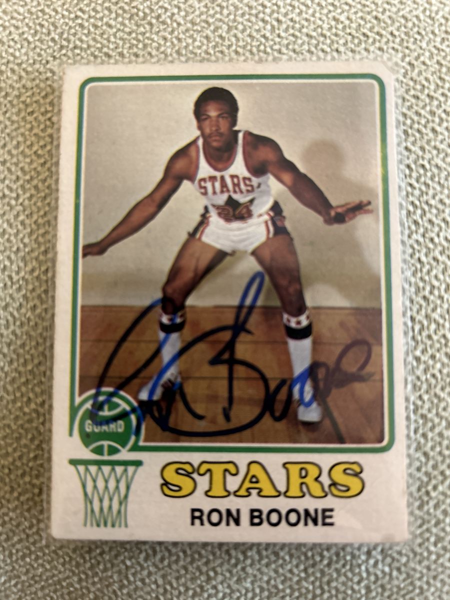 1970 Ron Boone Utah Jazz Hand Signed Basketball Card - Vintage Stars Guard Autograph Collectible