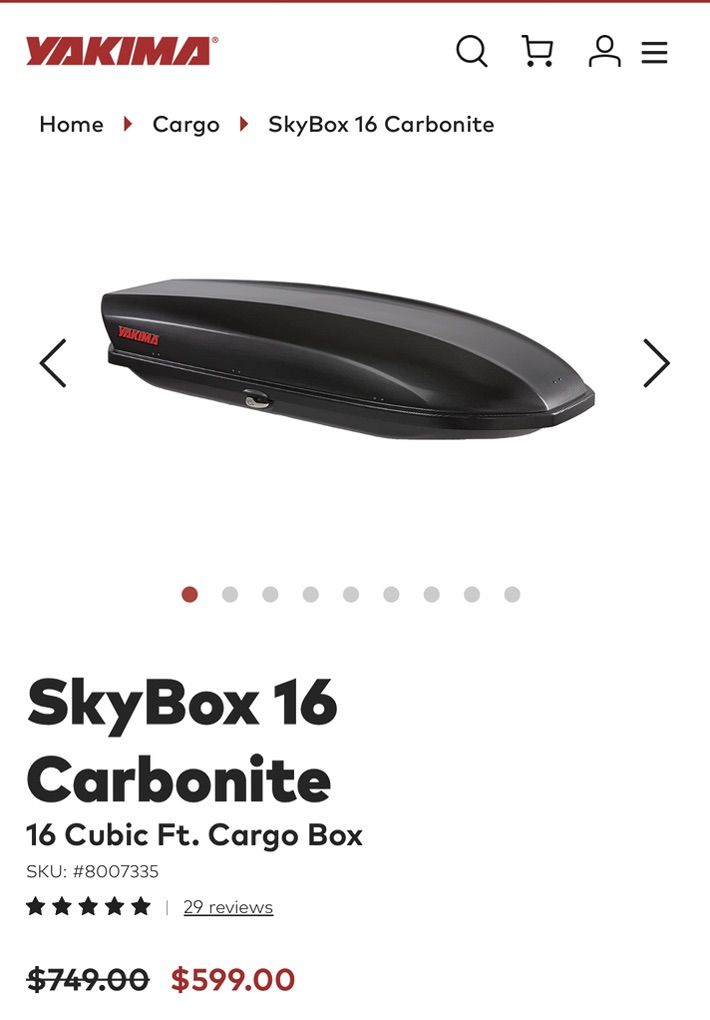 Yakima Skybox 16 -Only 47 Lbs