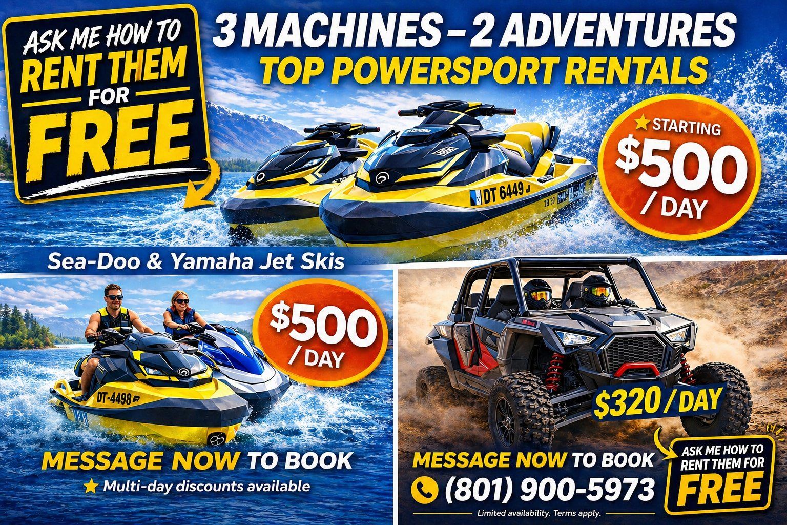 Sea Doo, Jet Ski, Waverunner for RENT