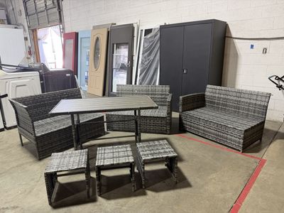 HURRY! NICE CONDITION WICKER FULL PATIO SET - $350