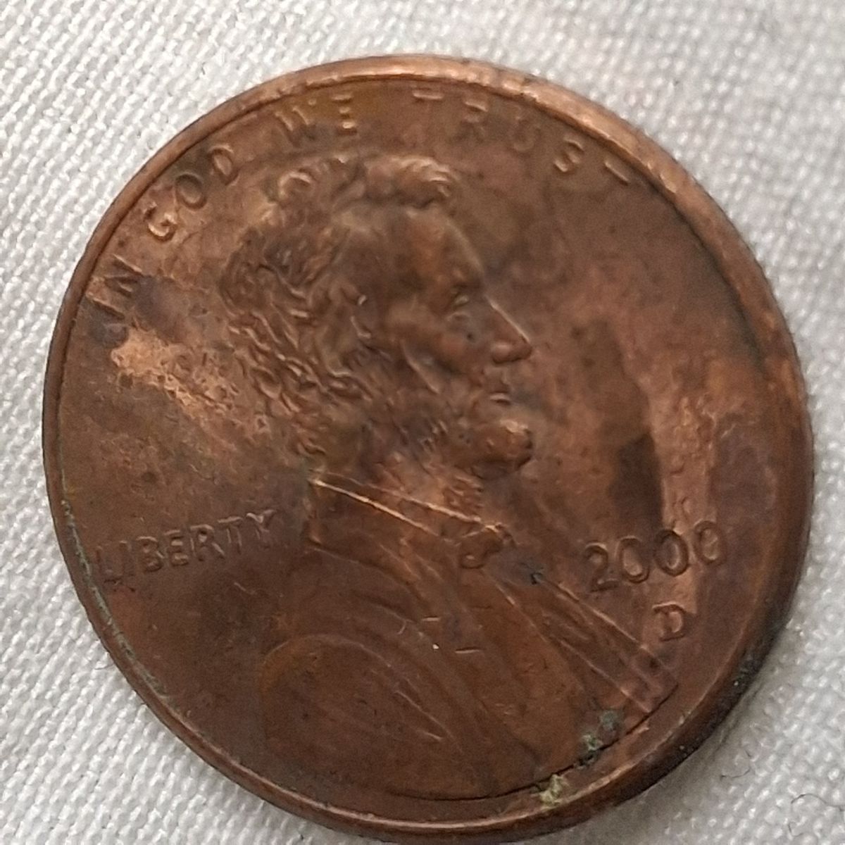 2000 D Lincoln Memorial One Cent US Penny - Circulated