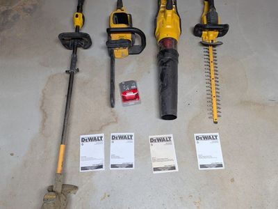 DeWAlt Electric Lithium Powered Yard Tools Complete Set