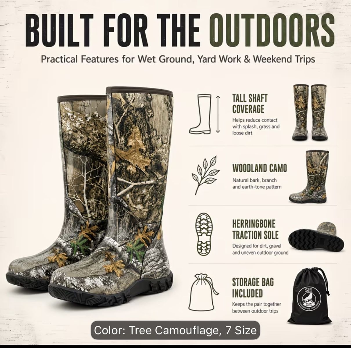 Hunting boots size 10