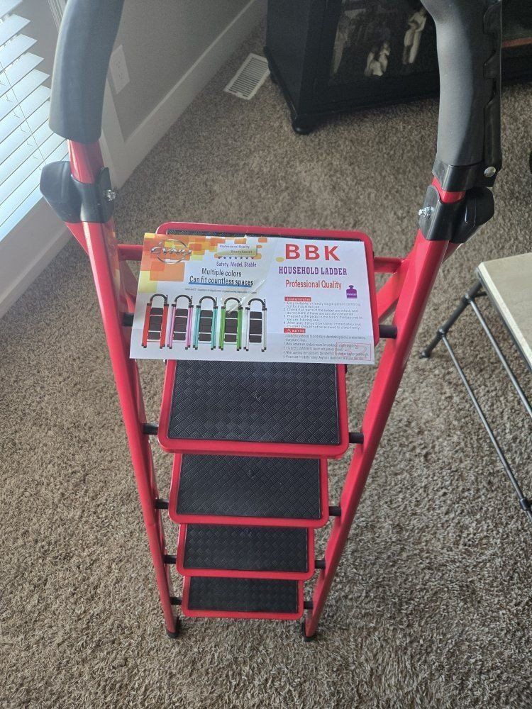 BBK Red Folding Household Step Stool Ladder brand new