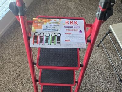 BBK Red Folding Household Step Stool Ladder brand new