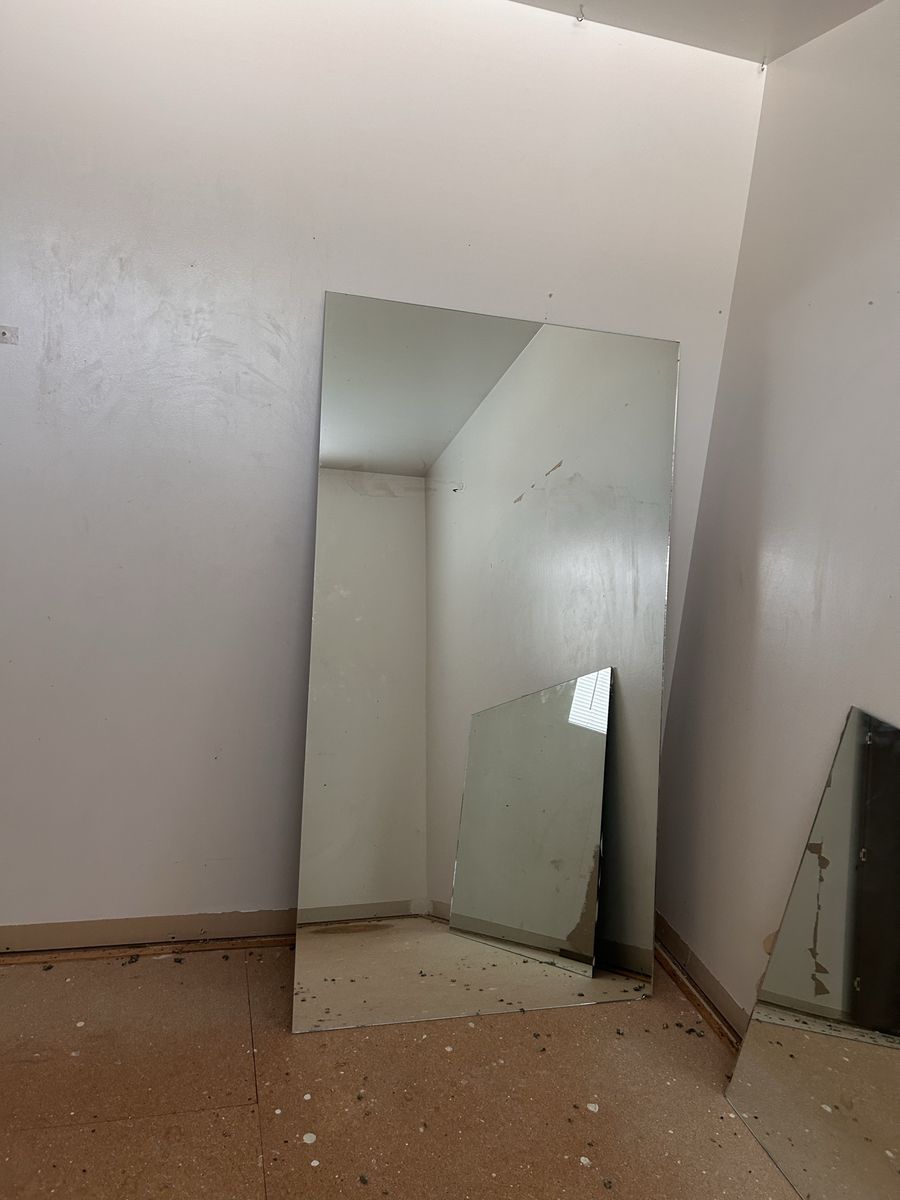 Large Frameless Wall Mirror - Full Length or Decorative, Good Condition