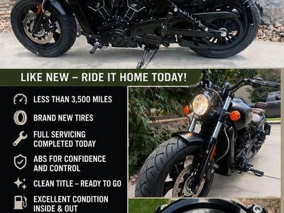 2021 Indian Scout Sixty ABS Motorcycle - Less than 3,500 Miles, Brand New Tires, Serviced