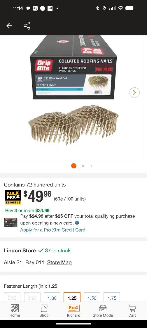 Partial box of roofing nails