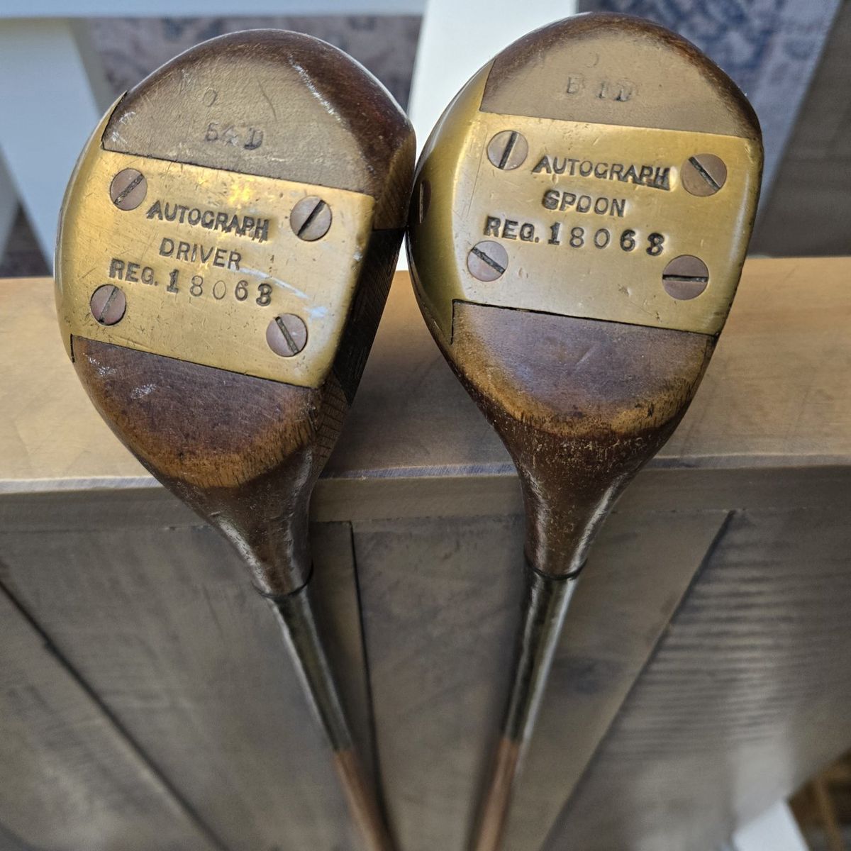 2 Antique Woodshafted Clubs