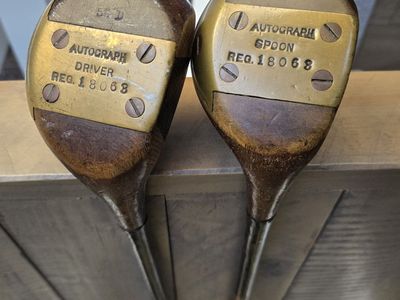 2 Antique Woodshafted Clubs