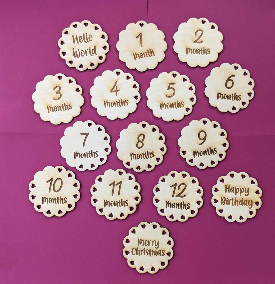 Wooden Baby Milestone Set (1-12 Months)