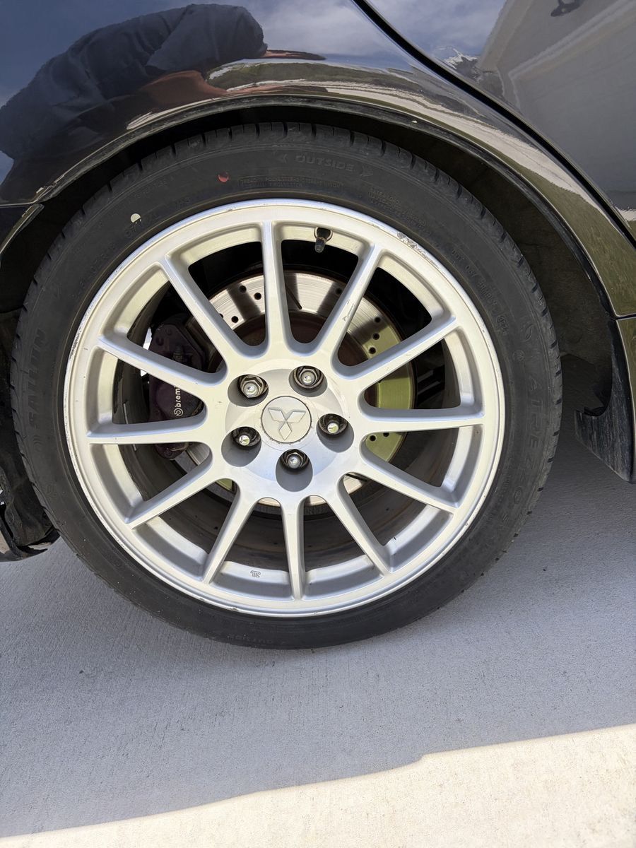 Mitsubishi Lancer Evolution X OEM Enkei Wheels & Tires - Set of 4, Silver 18-inch