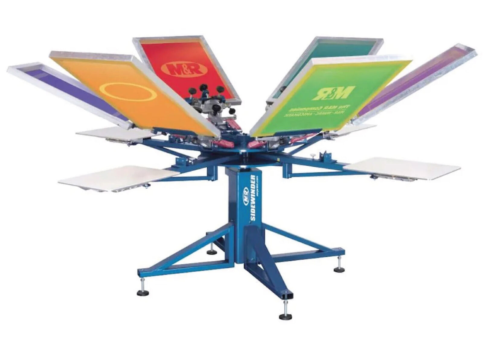 M&R Sidewinder Manual Screen Printing Press – 6 Color / 6 Station