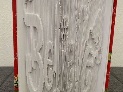 Handmade Dr. Seuss The Grinch 'Believe' Book Art Sculpture - Unique Folded Page Decor