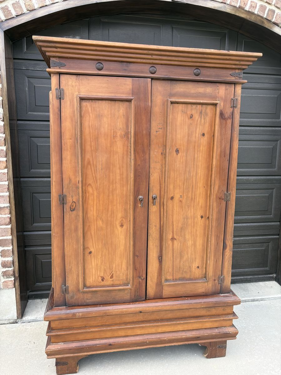 Vintage Solid Wood Wardrobe Armoire Cabinet - Rustic Farmhouse Storage originally from Sundance Company