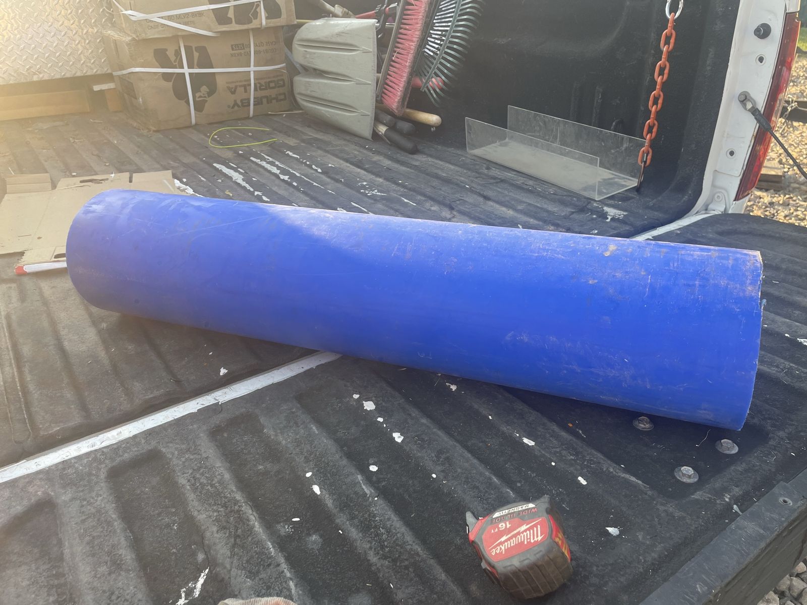 36 Inch Heavy Duty Blue Plastic Pipe Section - 3 Feet Long