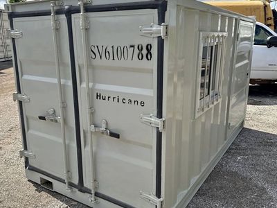 Hurricane SV6100788 Shipping Container Storage Unit with Window & Door - Light Gray