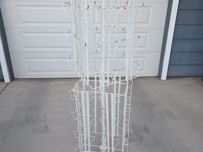 White Metal Rotating Postcard & Greeting Card Display Rack
