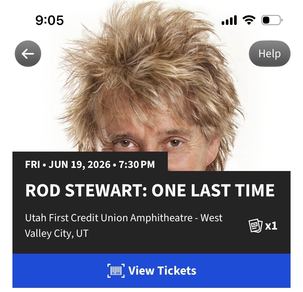 1 Extra Rod Stewart Lawn Ticket