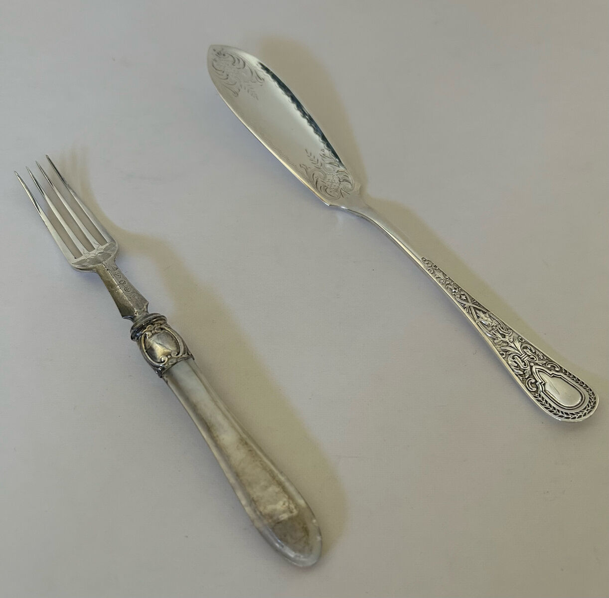Vintage Silver Plate Dessert Fork and Silver Plate Butter Knife/Spreader