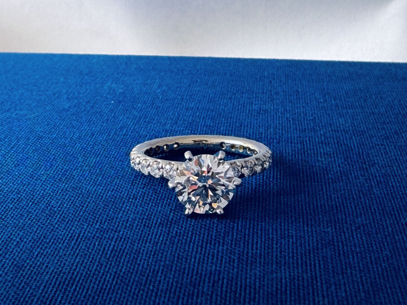1.58ct E/VS1 Ideal Cut Lab Diamond Engagement Ring + Matching Pavé Wedding Band (Certified Bridal Set)