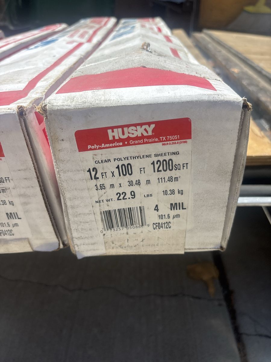 Huskky Clear Polyethylene Plastic Sheeting 12 ft x 100 ft 