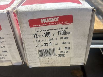 Huskky Clear Polyethylene Plastic Sheeting 12 ft x 100 ft