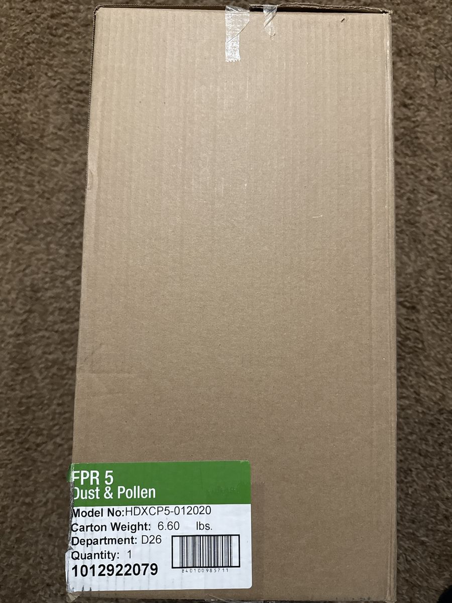20x20x1 HVAC filters - FPR5/MERV8 - 12pk sealed