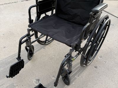 Drive Medical K320 Black Lightweight Manual Wheelchair with Detachable Footrests
