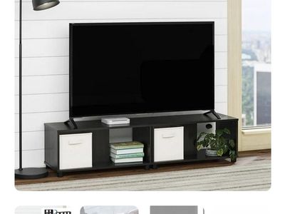 NEW Black side by side or stacking tv stand