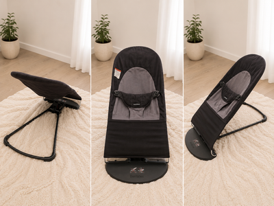 BabyBjorn Bouncer Balance Soft in Black/Dark Gray - Ergonomic Baby Bouncer